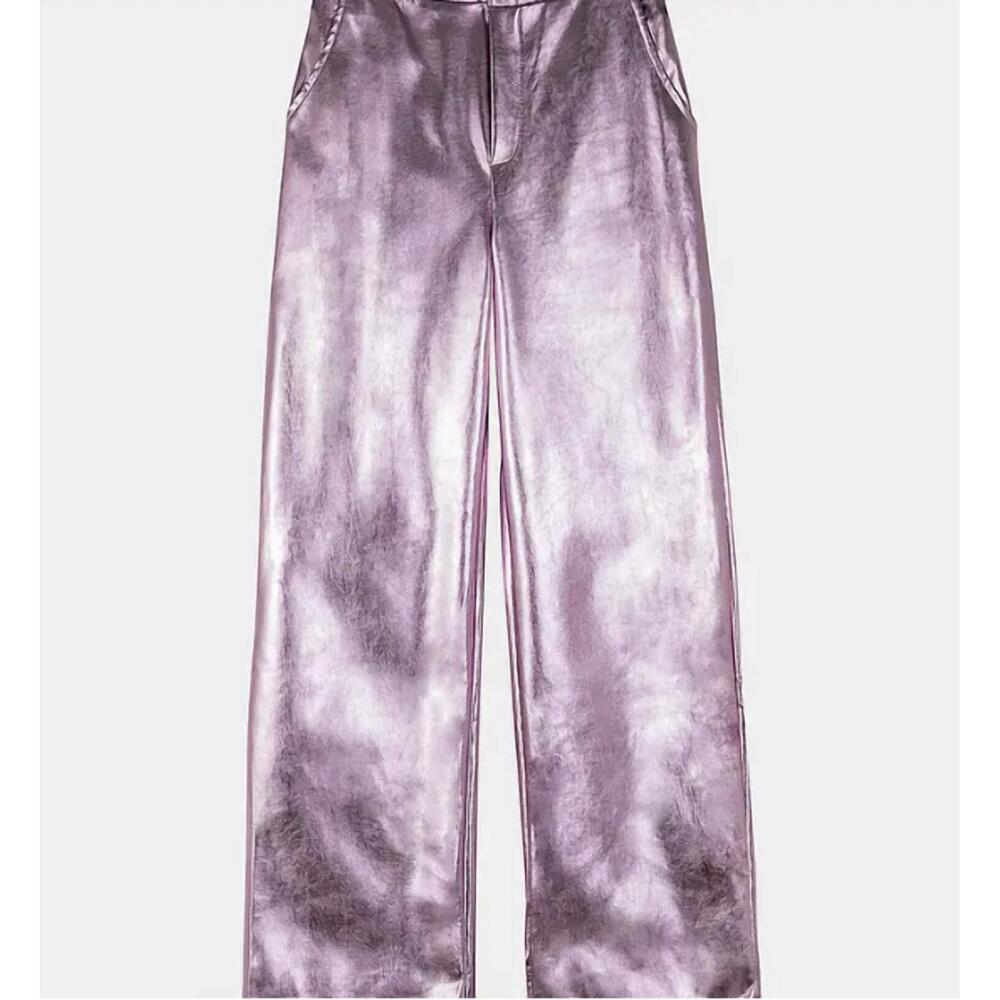 NEW AN'GE women's a pitty faux leather pants in lilac